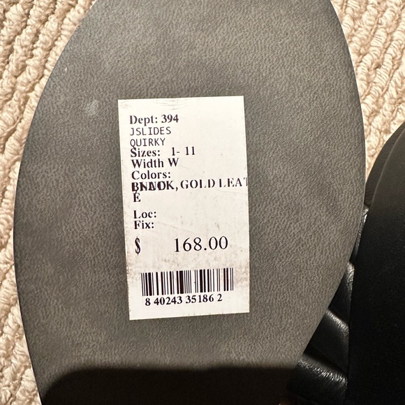 J SLIDES QUIRKY PLATFORM SANDAL SIZE 8 1/2 NWT BLACK - Picture 11 of 11